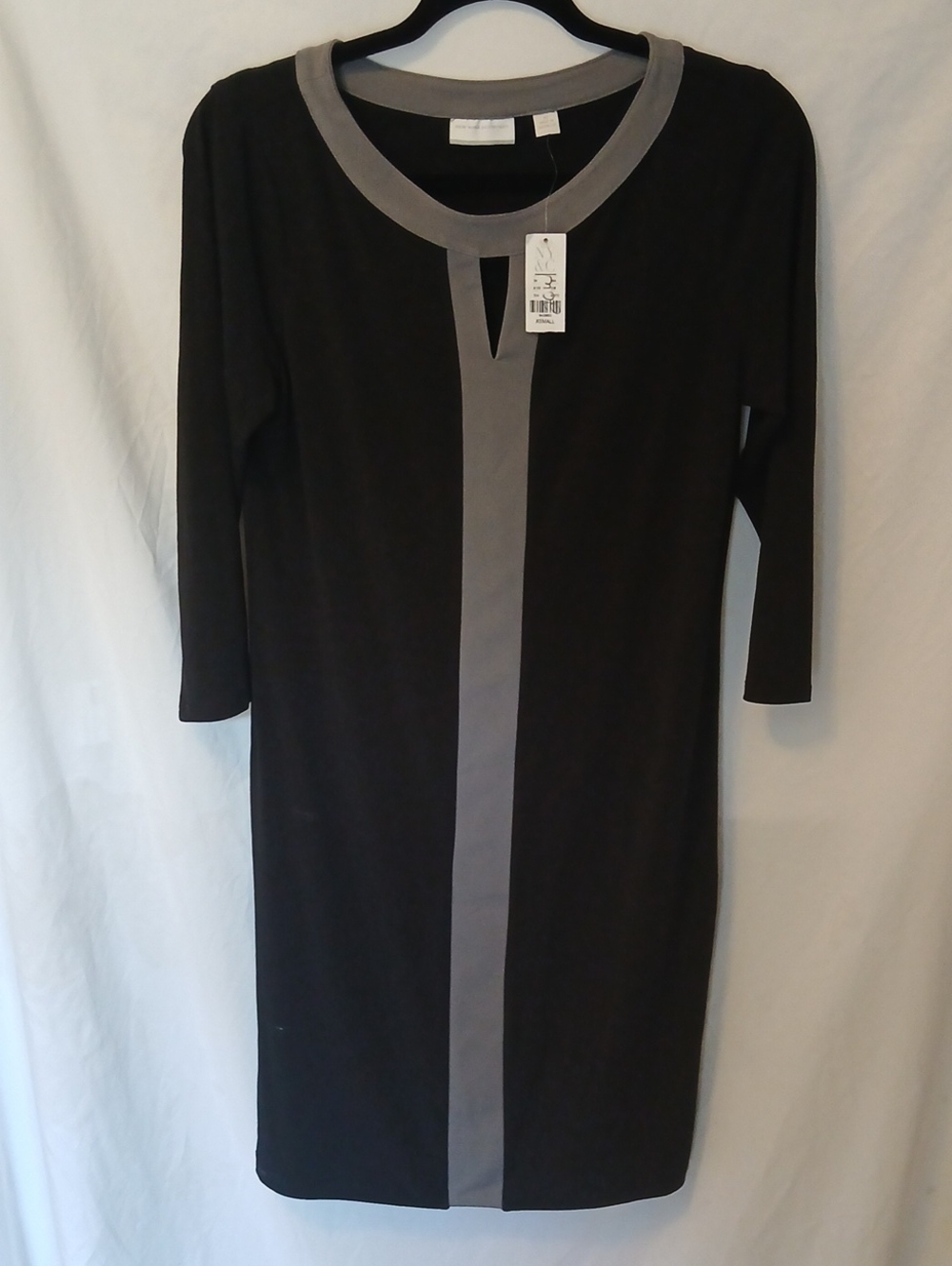 New York & Company Black Dress with Gray Trim